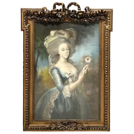 Anonyme, XXe siècle. Pastel sur toile « Marie-Anto