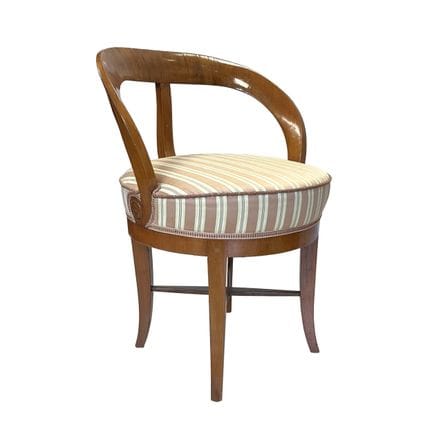 Paire de fauteuils de style Biedermeier plaqués en