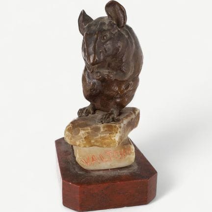 CHARLES VALTON (1851-1918)
Ratón. 
Bronce con páti