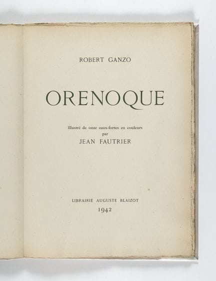 Robert GANZO. Orénoque. Illustré de onze eaux-fort