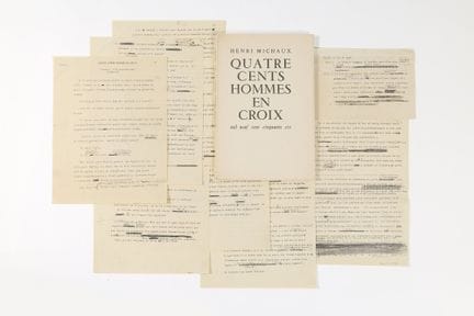 Henri MICHAUX. Quatre cents hommes en croix. Saint