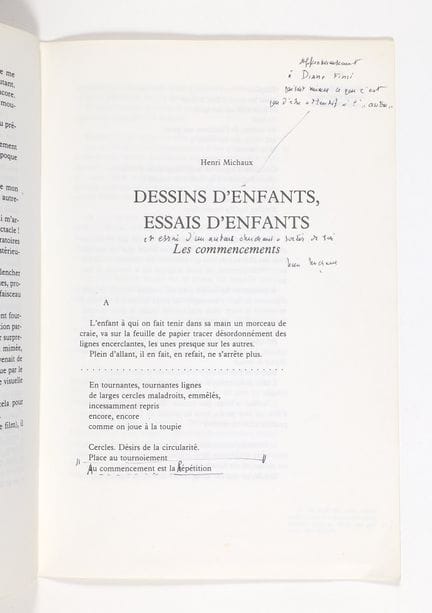 Henri MICHAUX. Dibujos de niños, ensayos de niños.