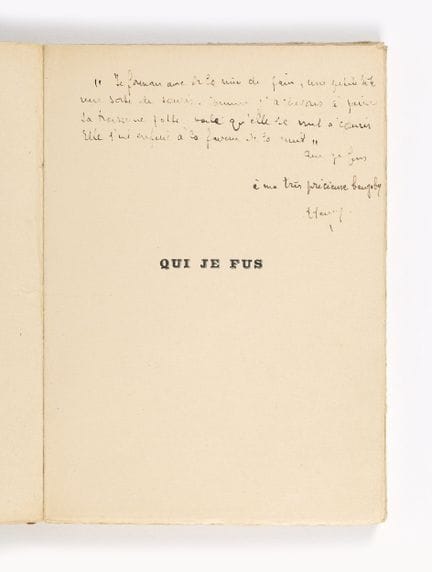 Henri MICHAUX. Qui je fus. Avec un portrait de l’a