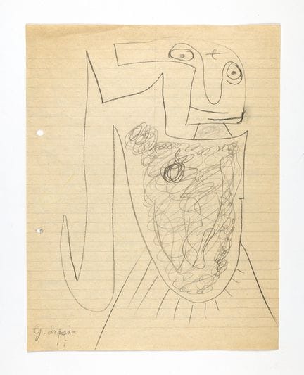 Gaston CHAISSAC. Lettera con disegno indirizzata a