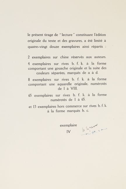 Henri MICHAUX. Lecture de huit lithographies de Za