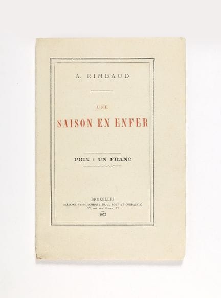 Arthur RIMBAUD. Une saison en enfer. Bruxelles, Al