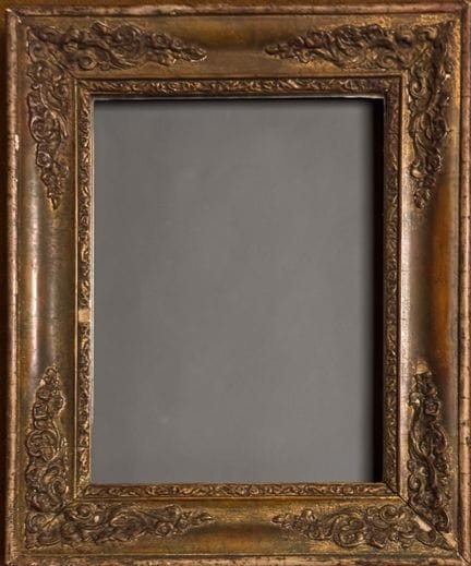 Small wooden mirror with scrollwork inlay
19th cen