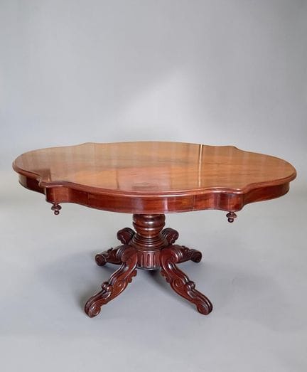 Tisch in Geigenform aus Mahagoni und Mahagoni-Furn