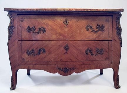 Curved chest of drawers on three sides, made of wo