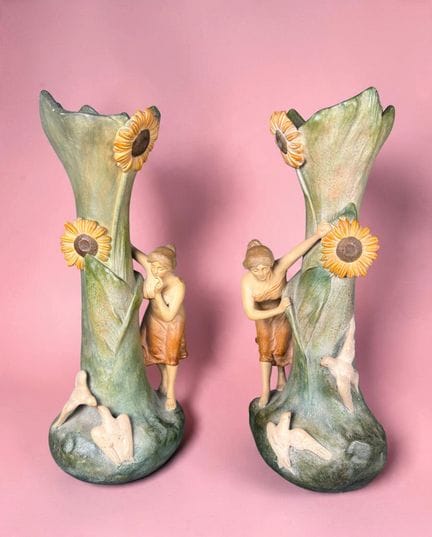 F. FOUCHER (19th–20th century)
A pair of glazed, p