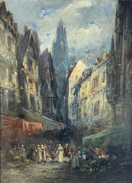 Léonard SAURFELT (c. 1840–1890)
A Bustling Market 