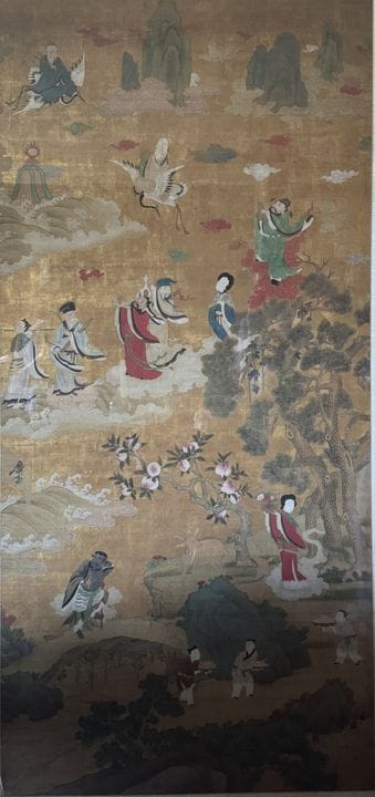 An important painting in ink and color on silk, de