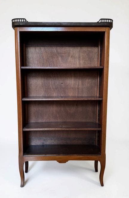 Bibus or small oak bookcase with a marble top and 