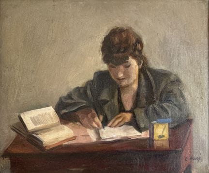 Edmond HEUZE (1884–1967)
The Letter
Oil on canvas 