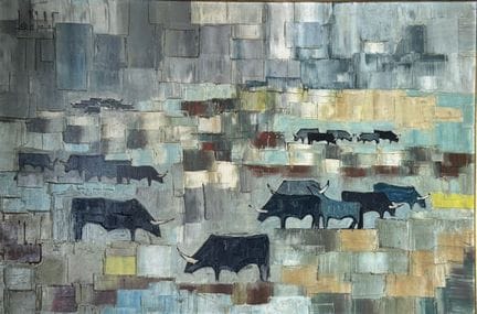 Loïc LE GUELLAF (1942–2007)
Bulls in the Camargue
