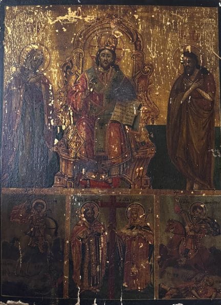 RUSSLAND
Zwei Ikonen:
- Ikone
42 × 31,5 cm
- Madon