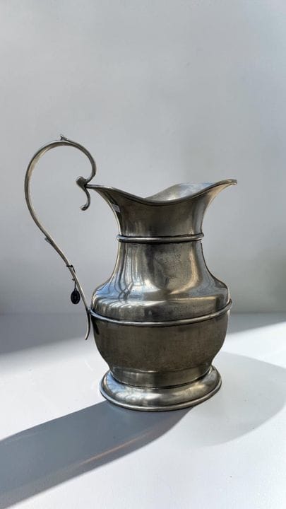 THE BRESCIA PEWTERS
Large pewter ewer