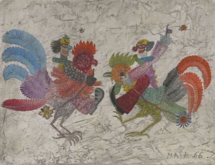 Paul MAIK (1894-1985) 
Combattimento tra clown a c
