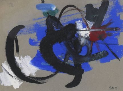 让·米奥特（1926-2016）
无题，1959年
灰色纸上水粉画，右下角签名并注明日期
高 23 
