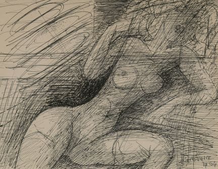 Marcel GROMAIRE (1892–1971)
Vorgebückter Akt, 1964