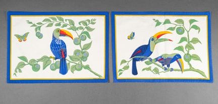 HERMES Paris 
Set of printed cotton placemats feat