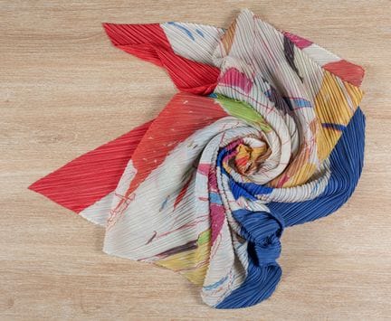 ISSEY MIYAKE, attributed to 
White/ blue/ red plea