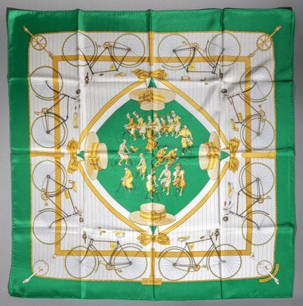 HERMES Paris 
Silk twill carré scarf featuring the