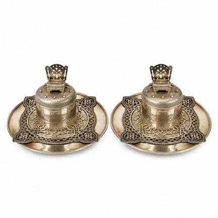 NEO-RUSSIAN STYLE
PAIRE DE SALIÈRES EN ARGENT EN F