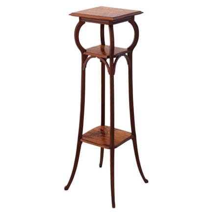 TABLE CONSOLE EN MARQUETERIE DE STYLE ART NOUVEAU,