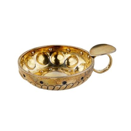 TASTEVIN EN ARGENT DORÉ POUR LA DÉGUSTATION DU VIN