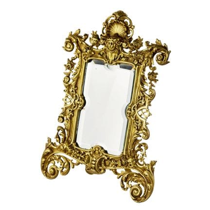 MIROIR DE TABLE EN BRONZE DORÉ, STYLE NÉO-ROCAILLE