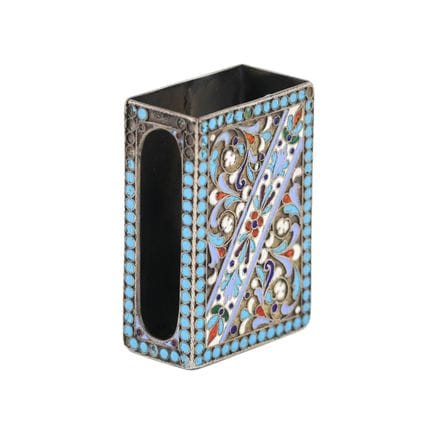 CLOISONNÉ ENAMEL
ÉTUI À ALLUMETTES EN ARGENT À FIL