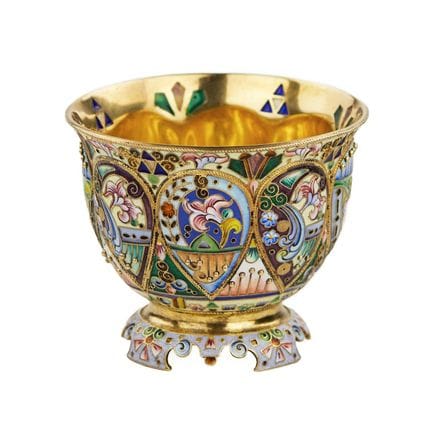MOSCOW JEWELLERY ARTELS, CLOISONNÉ ENAMEL
COUPE EN