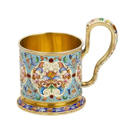 FYODOR RUCKERT
PORTE-VERRE À THÉ EN ARGENT ÉMAILLÉ