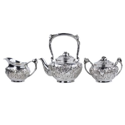 SERVICE À THÉ EN ARGENT JAPON, PÉRIODE MEIJI (1868