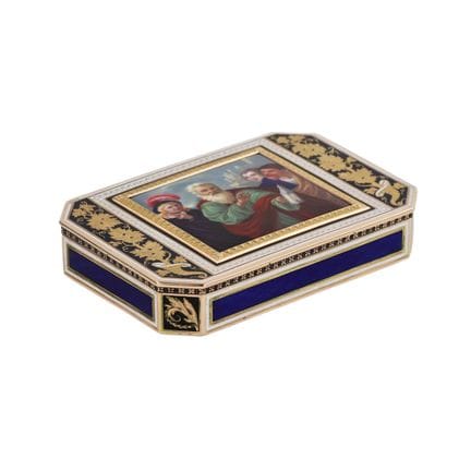 GUILLOCHÉ ENAMEL
TABATIÈRE EN OR ET ÉMAIL. HANAU, 