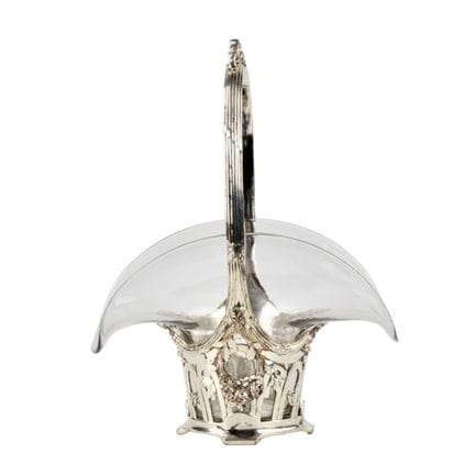 CORBEILLE À FRIANDISES EN MÉTAL ARGENTÉ AVEC COUPE