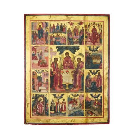 ICÔNE DE LA SAINTE TRINITÉ VIVIFIANTE À DOUZE SCÈN