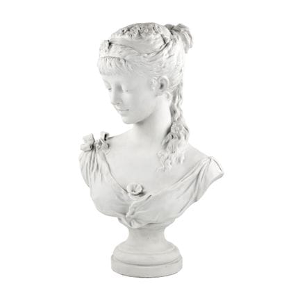 BUSTE EN PORCELAINE BISCUIT D’UNE JEUNE FILLE CHAR