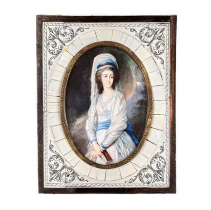 PORTRAIT D’UNE JEUNE FEMME AVEC UN RECUEIL DE POÉS