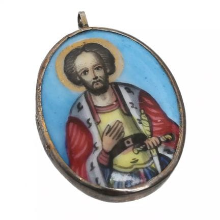 PETITE ICÔNE PORTATIVE DE SAINT ALEXANDRE NEVSKI. 