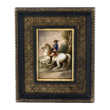 PLAQUE EN PORCELAINE « PORTRAIT ÉQUESTRE DE PIERRE