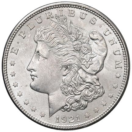 外国硬币 - 美国 费城 - 1921年摩根美元 - KM 110 AG（26.71克） - FDC