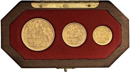 Monedas extranjeras - CHECOSLOVACIA. Estuche con 3