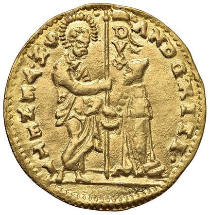 意大利钱币——威尼斯 安德烈亚·格里蒂（1523-1539）公爵币——帕奥卢奇 1 AU（3.5克）