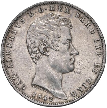 Collection Caruso - Carlo Alberto (1831-1849) 5 li