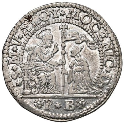 意大利硬币——威尼斯 阿尔维塞二世·莫切尼戈（1700-1709） 杜卡特币 标记 P B —— 帕