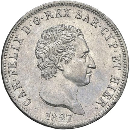 Collection Caruso - Carlo Felice (1821-1831) 5 lir