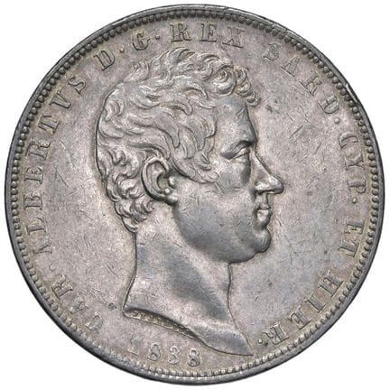 Collection Caruso - Carlo Alberto (1831-1849) 5 li