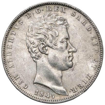 Collection Caruso - Carlo Alberto (1831-1849) 5 li